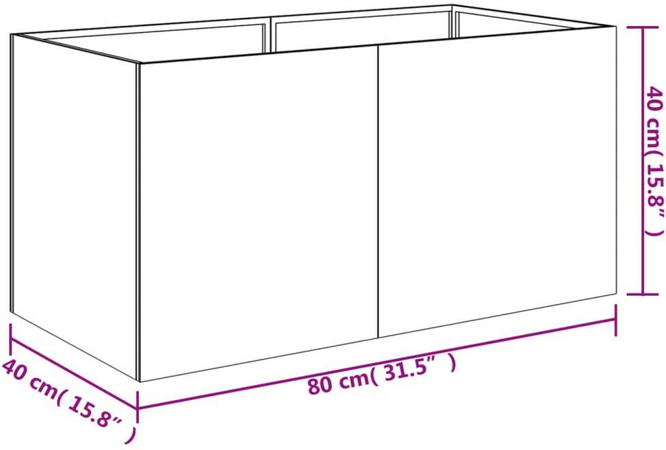Lovelis, 80x40x40cm, Corten plienas