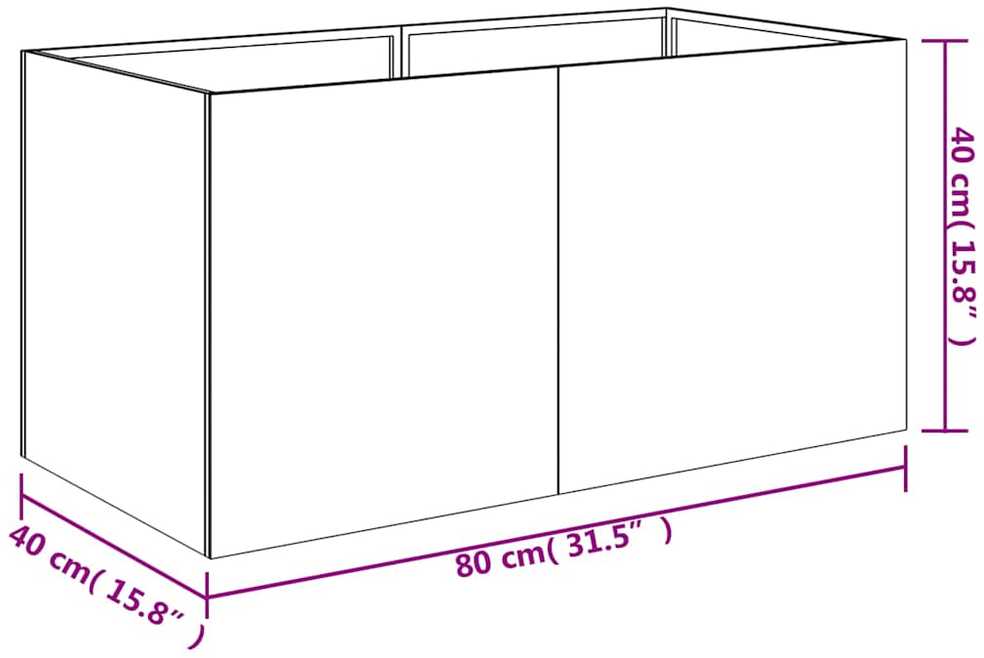Lovelis, 80x40x40cm, Corten plienas