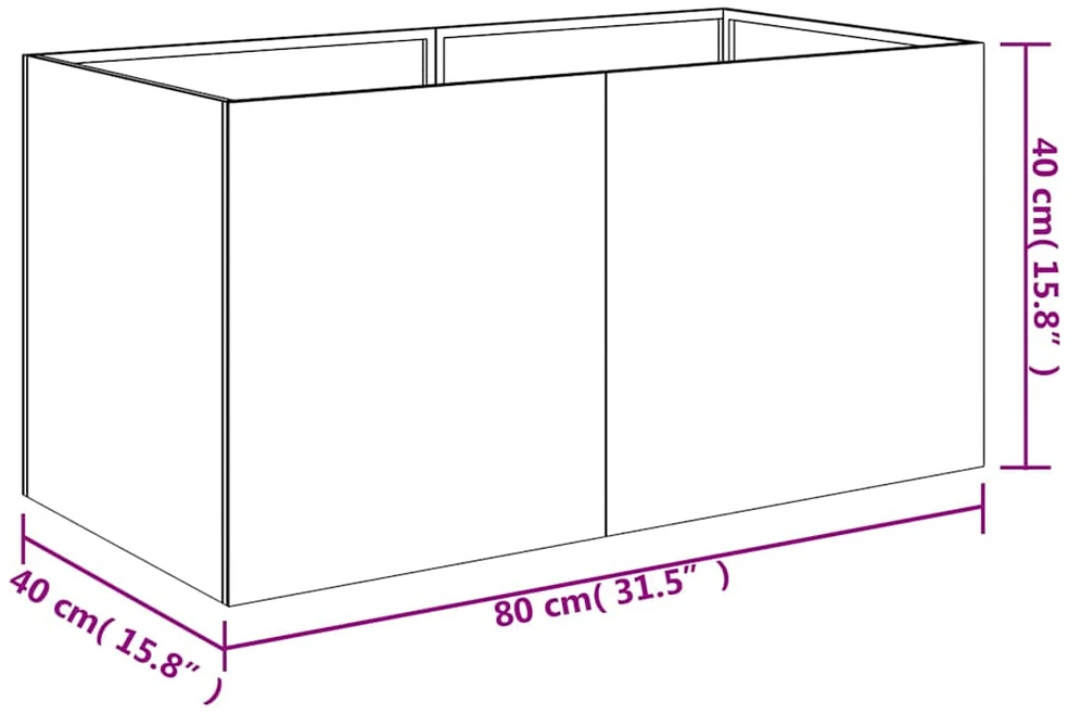Lovelis, 80x40x40cm, Corten plienas