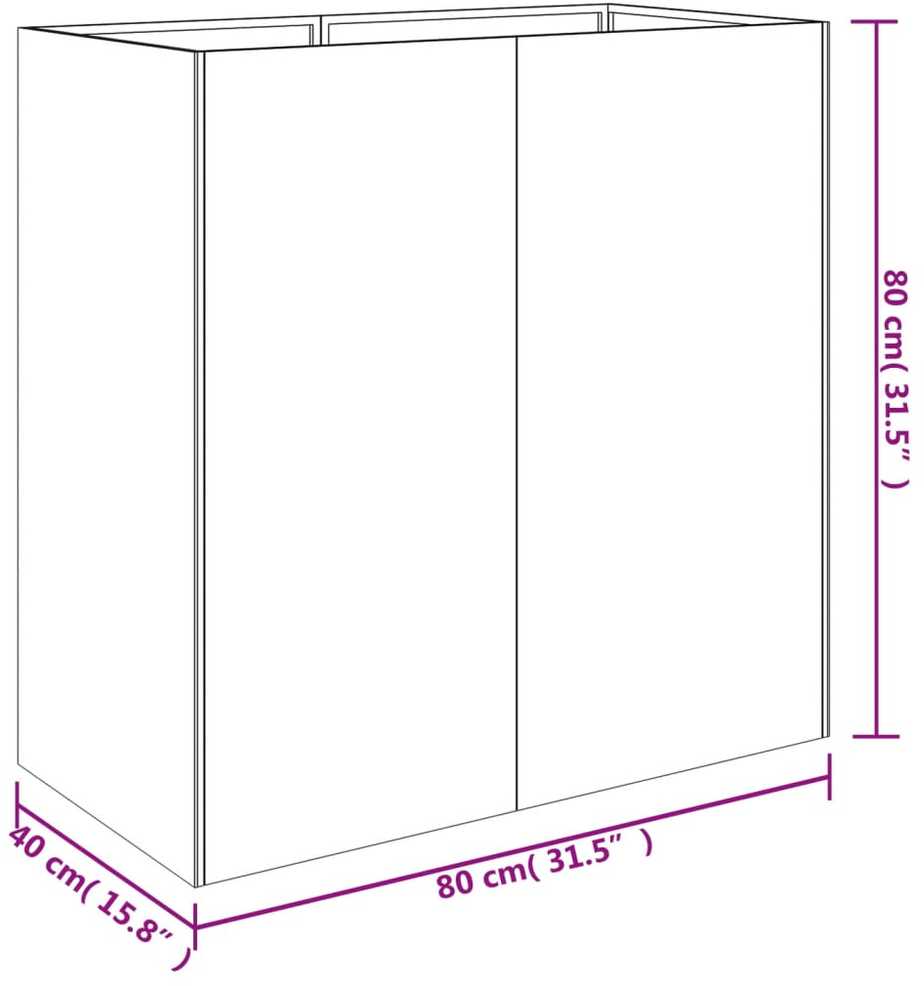 Lovelis, 80x40x80cm, Corten plienas