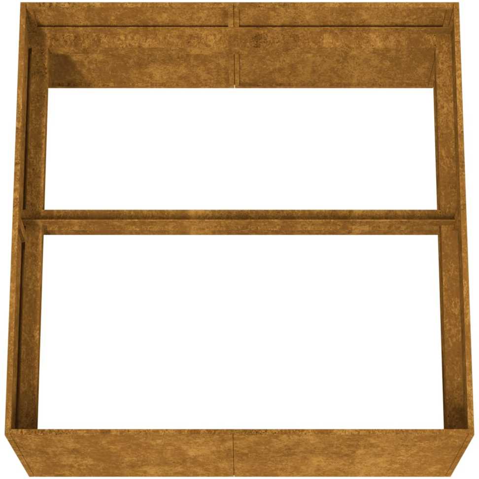 Lovelis, 80x80x40cm, Corten plienas