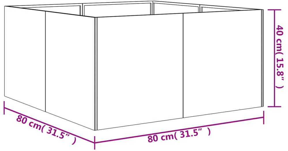 Lovelis, 80x80x40cm, Corten plienas