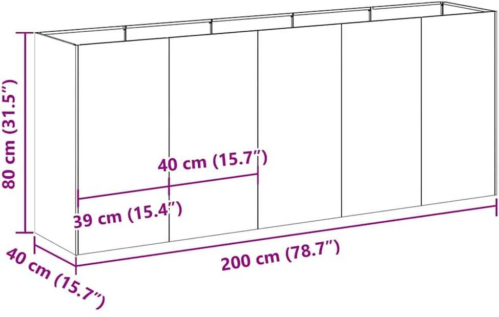 Lovelis, alyvuogių žalias, 200x40x80cm šaltai valcuotas plienas