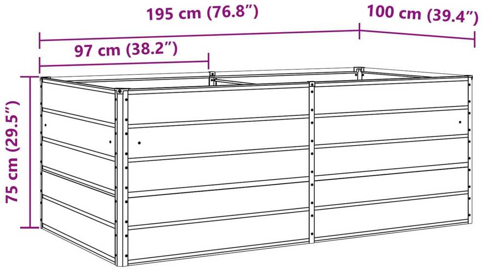 Lovelis Antracito 195 x 100 x 75 cm Galvanizuotas plienas