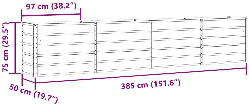 Lovelis Antracitas 385 x 50 x 75 cm Cinkuota plienas