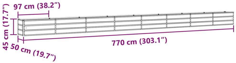 Lovelis Antracitas 770 x 50 x 45 cm Cinkuota plienas