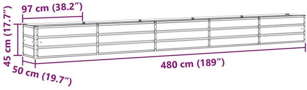 Lovelis Antracitas 480 x 50 x 45 cm Cinkuota plienas