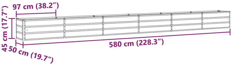 Lovelis Antracitas 580 x 50 x 45 cm Cinkuota plienas