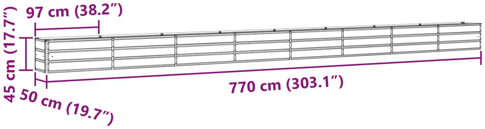 Lovelis Antracitas 770 x 50 x 45 cm Cinkuota plienas