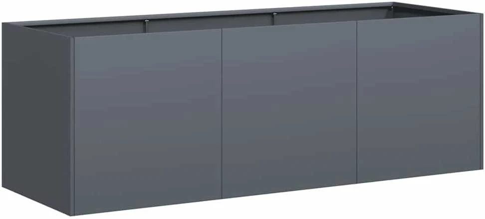 Vazonas, antracito spalvos, 120x40x40 cm, šaltai valcuotas plienas