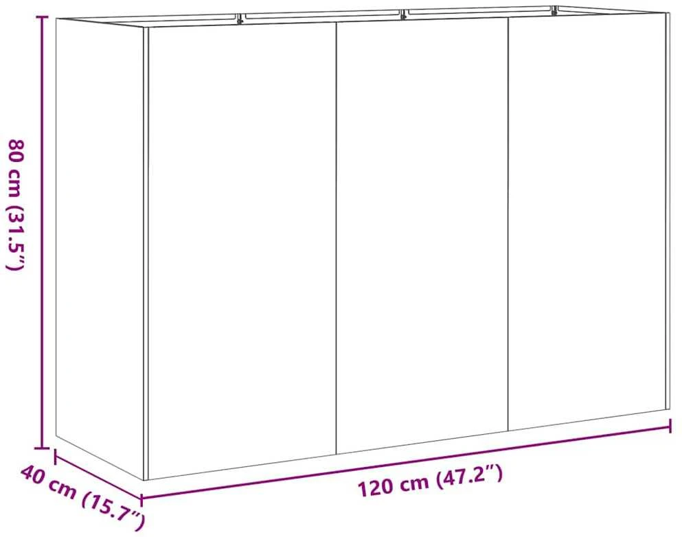 Lovelis, antracito, 120x40x80cm, šaltai valcuotas plienas