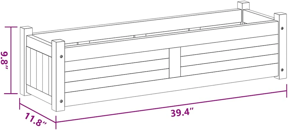 Lovelis augalams, akacija, 100x30x25cm, aukštas