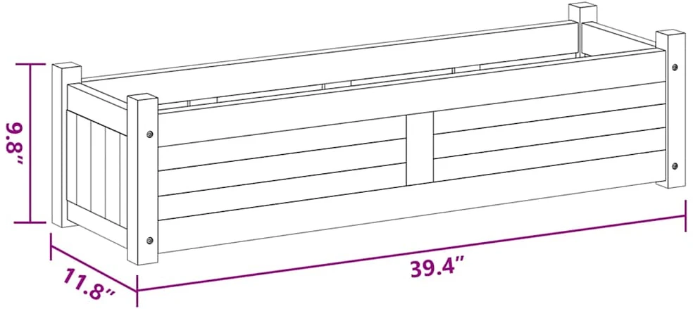 Lovelis augalams, akacija, 100x30x25cm, aukštas
