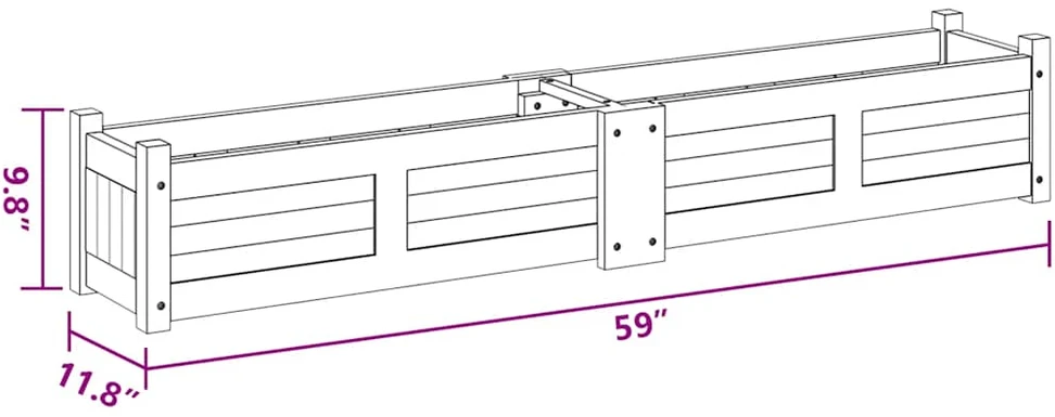 Lovelis augalams, akacija, 150x30x25cm, aukštas