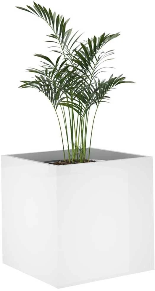 Lovelis, baltos spalvos, 40x40x40cm, apdirbta mediena, blizgus