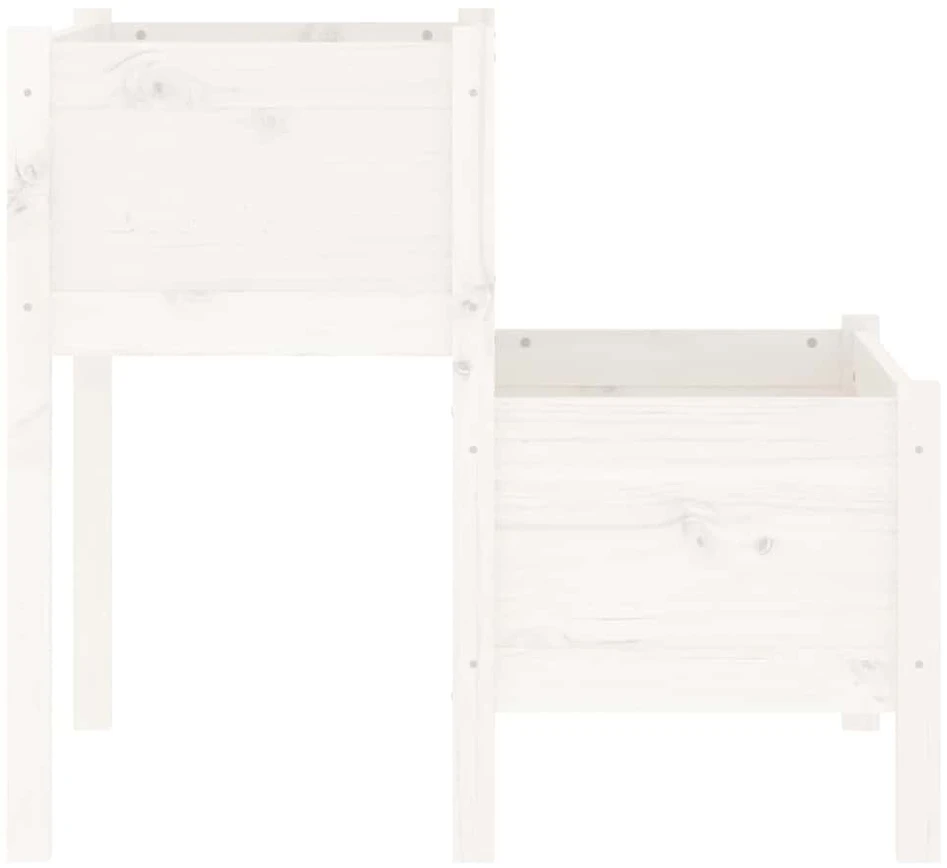 Lovelis, baltos spalvos, 84,5x84x75cm, pušies medienos masyvas