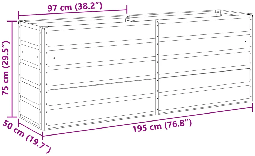 Lovelis Ivory 195 x 50 x 75 cm Cinkuota plienas