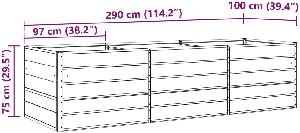 Lovelis Ivory 290 x 100 x 75 cm Galvanizuotas plienas