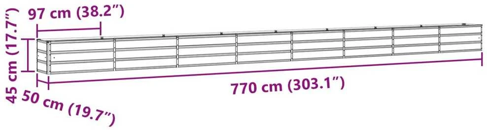 Lovelis Ivory 770 x 50 x 45 cm Cinkuota plienas