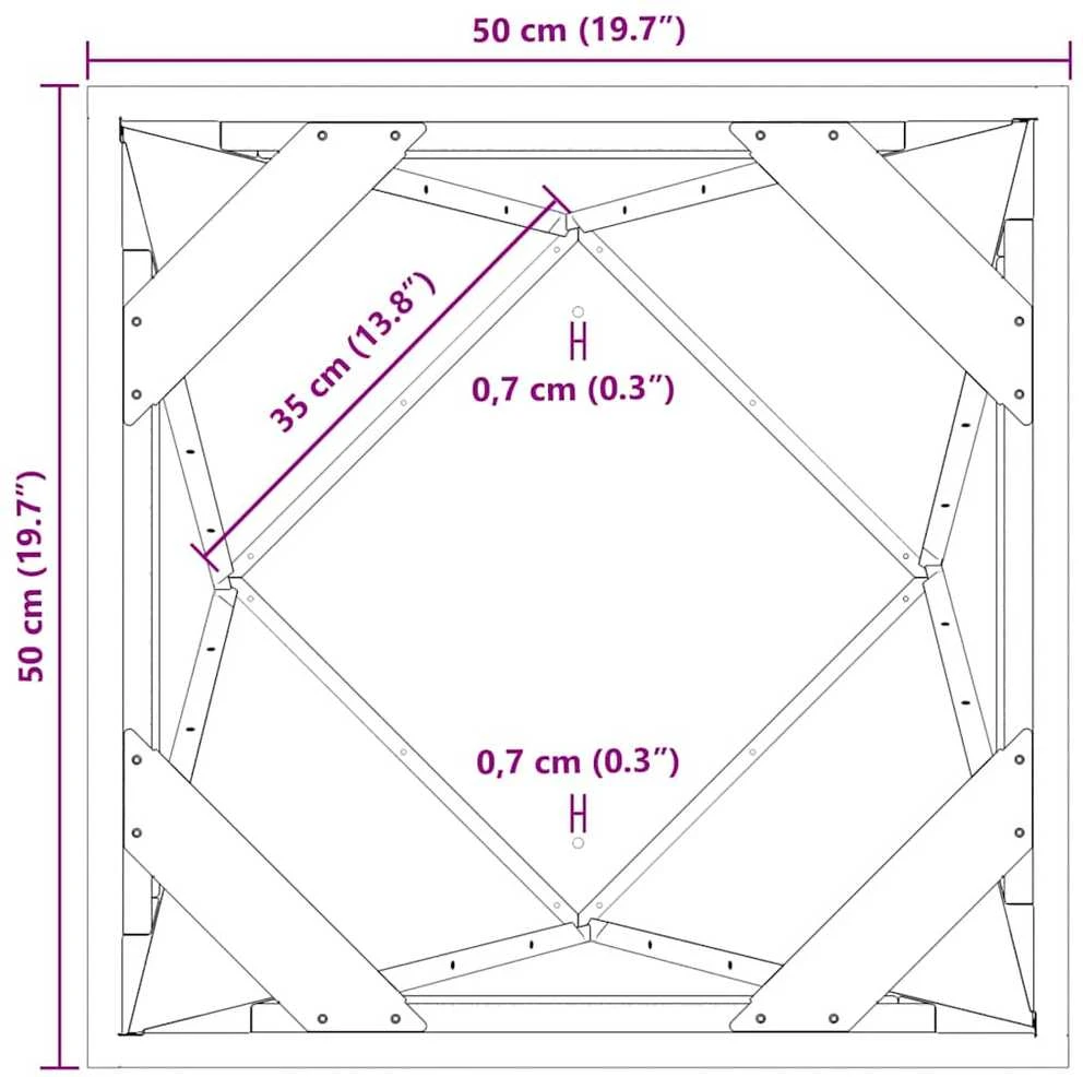 Lovelis Juoda 50 x 50 x 75 cm Plienas