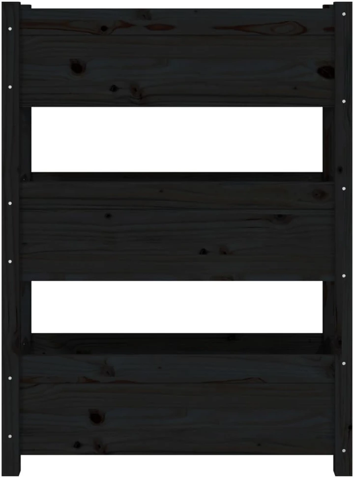 Lovelis, juodas, 77x25x104,5cm, pušies medienos masyvas