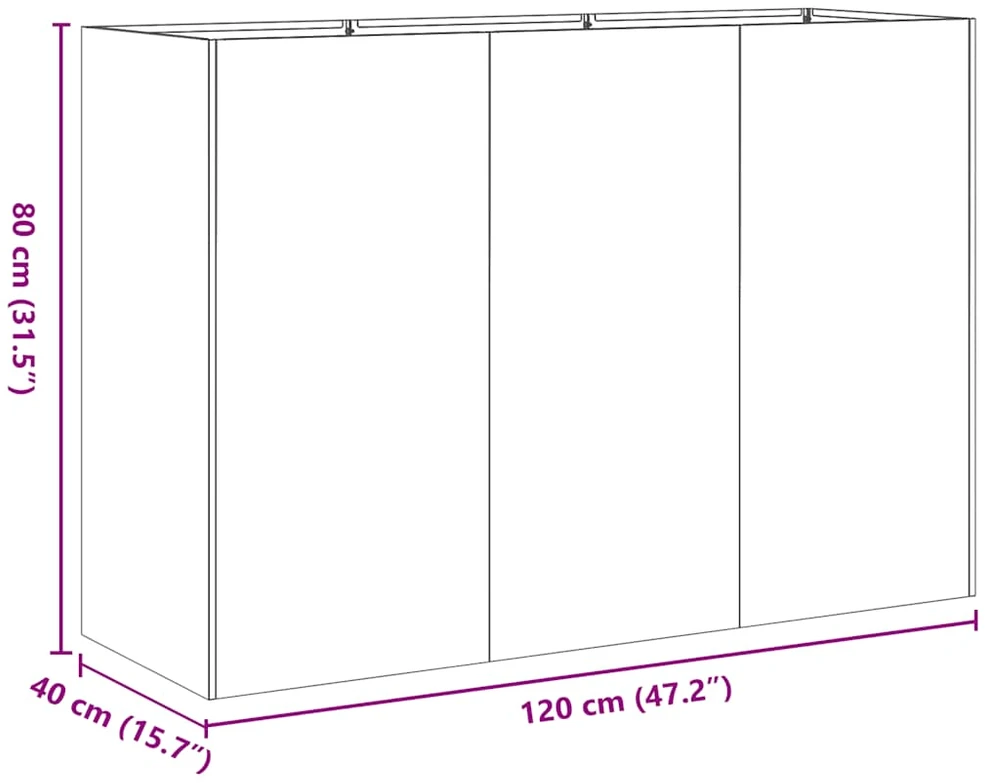 Lovelis, juodos spalvos, 120x40x80cm, šaltai valcuotas plienas