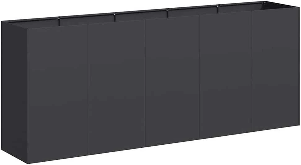 Lovelis, juodos spalvos, 200x40x80cm, šaltai valcuotas plienas
