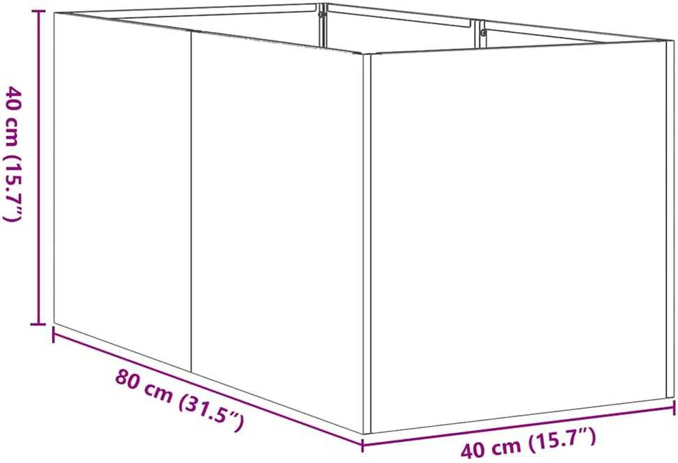 Lovelis, juodos spalvos, 40x80x40cm, šaltai valcuotas plienas