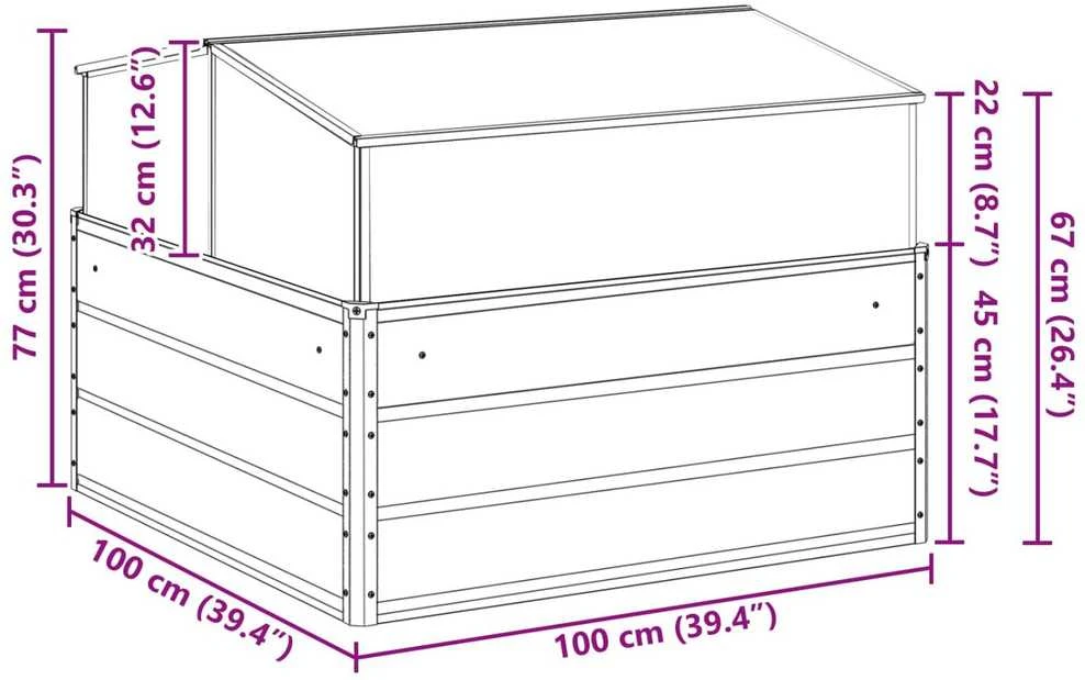 Lovelis Pastelinė žalia 100 x 100 x 77 cm Galvanizuotas plienas
