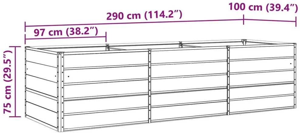 Lovelis Pastelinė žalia 290 x 100 x 75 cm Galvanizuotas plienas