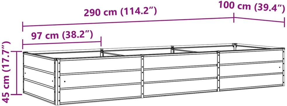 Lovelis Pastelinė žalia 290 x 100 x 45 cm Galvanizuotas plienas