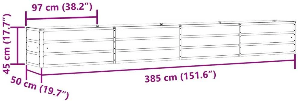 Lovelis Pastelinė žalia 385 x 50 x 45 cm Cinkuota plienas