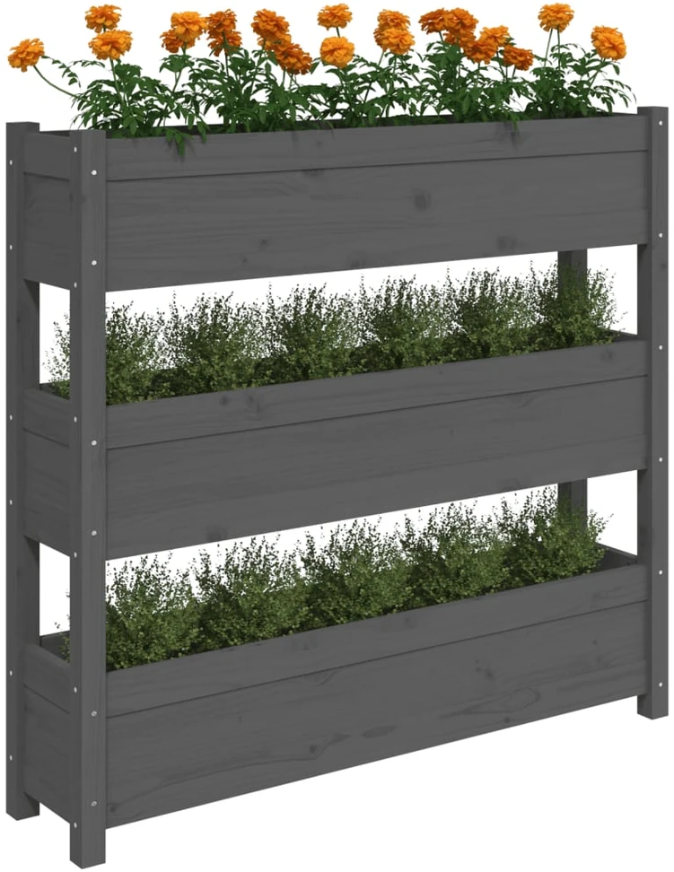 Lovelis, pilkas, 112x25x104,5cm, pušies medienos masyvas