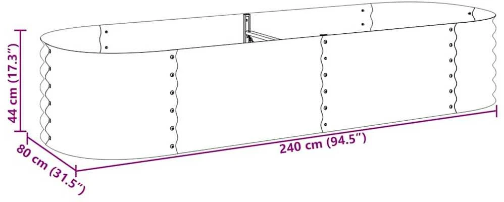 Lovelis, pilkas, 240x80x44cm, galvanizuotas plienas, aukštas