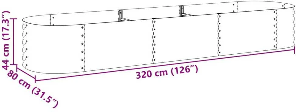 Lovelis, pilkas, 320x80x44cm, galvanizuotas plienas, aukštas