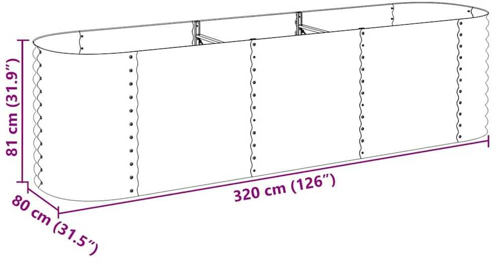 Lovelis, pilkas, 320x80x81cm, galvanizuotas plienas, aukštas