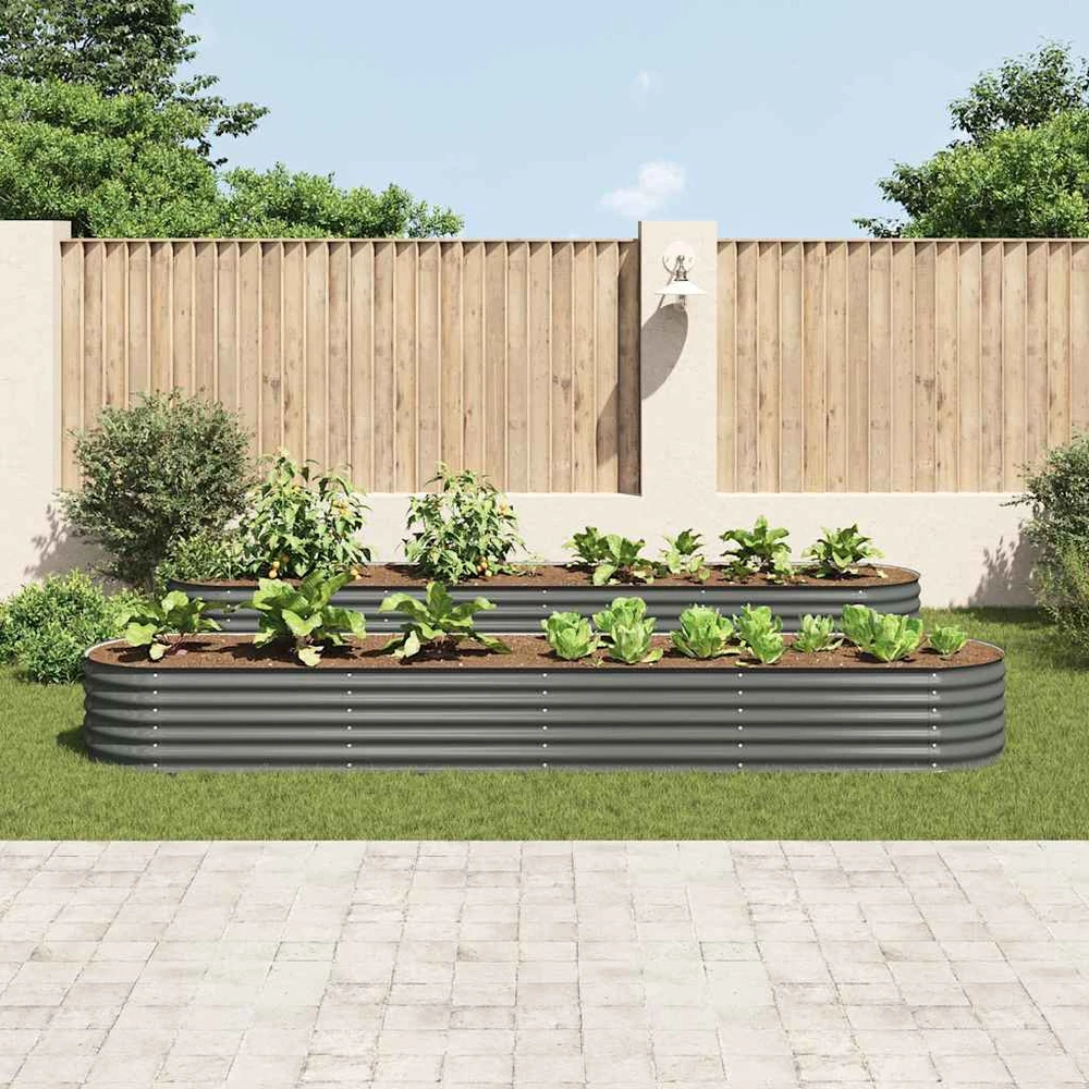 Lovelis, pilkas, 400x80x44cm, galvanizuotas plienas, aukštas