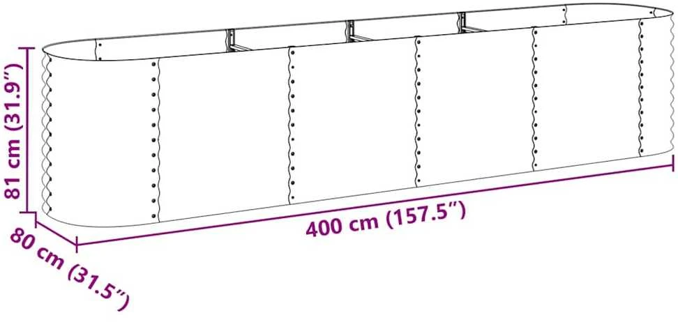 Lovelis, pilkas, 400x80x81cm, galvanizuotas plienas, aukštas