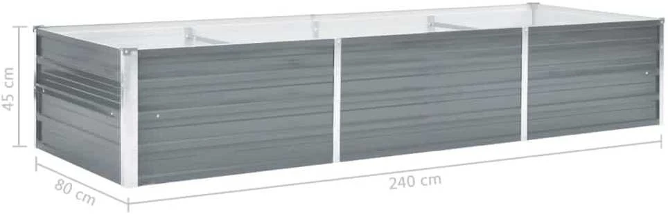 Lovelis, pilkas, galvanizuotas plienas, 240x80x45cm
