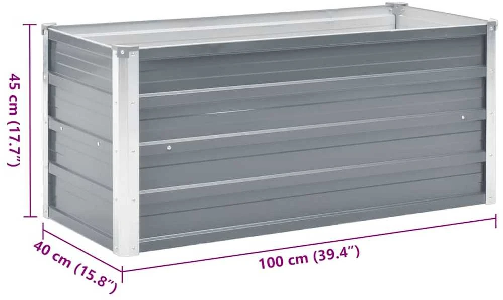 Lovelis, pilkas, galvanizuotas plienas, 100x40x45cm