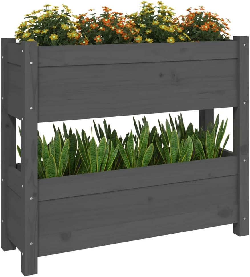 Lovelis, pilkos spalvos, 77x25x66cm, pušies medienos masyvas