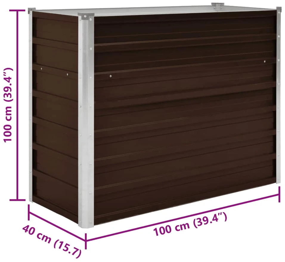 Lovelis, rudas, 100x40x77cm, galvanizuotas plienas, aukštas