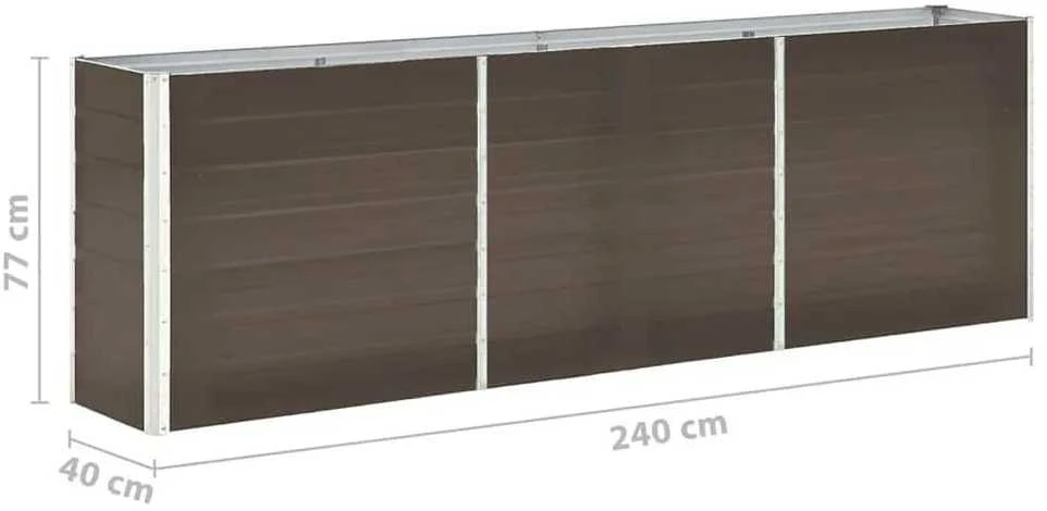 Lovelis, rudas, 240x40x77cm, galvanizuotas plienas, aukštas