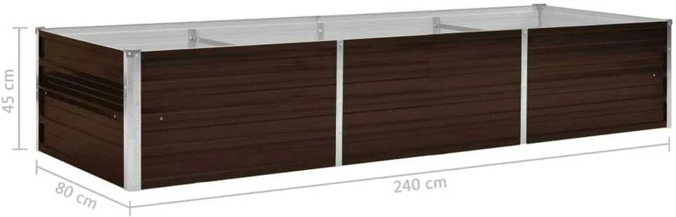 Lovelis, rudas, 240x80x45cm, galvanizuotas plienas, aukštas