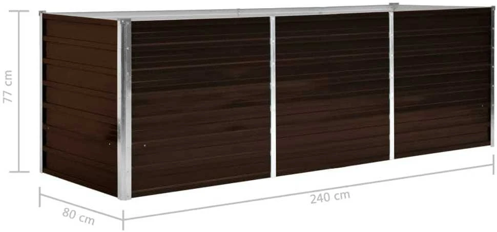 Lovelis, rudas, 240x80x77cm, galvanizuotas plienas, aukštas