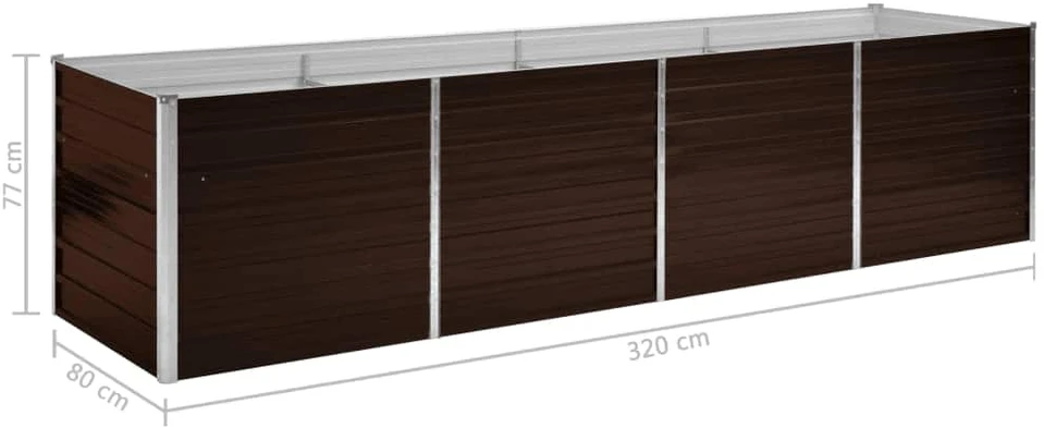 Lovelis, rudas, 320x80x77cm, galvanizuotas plienas, aukštas