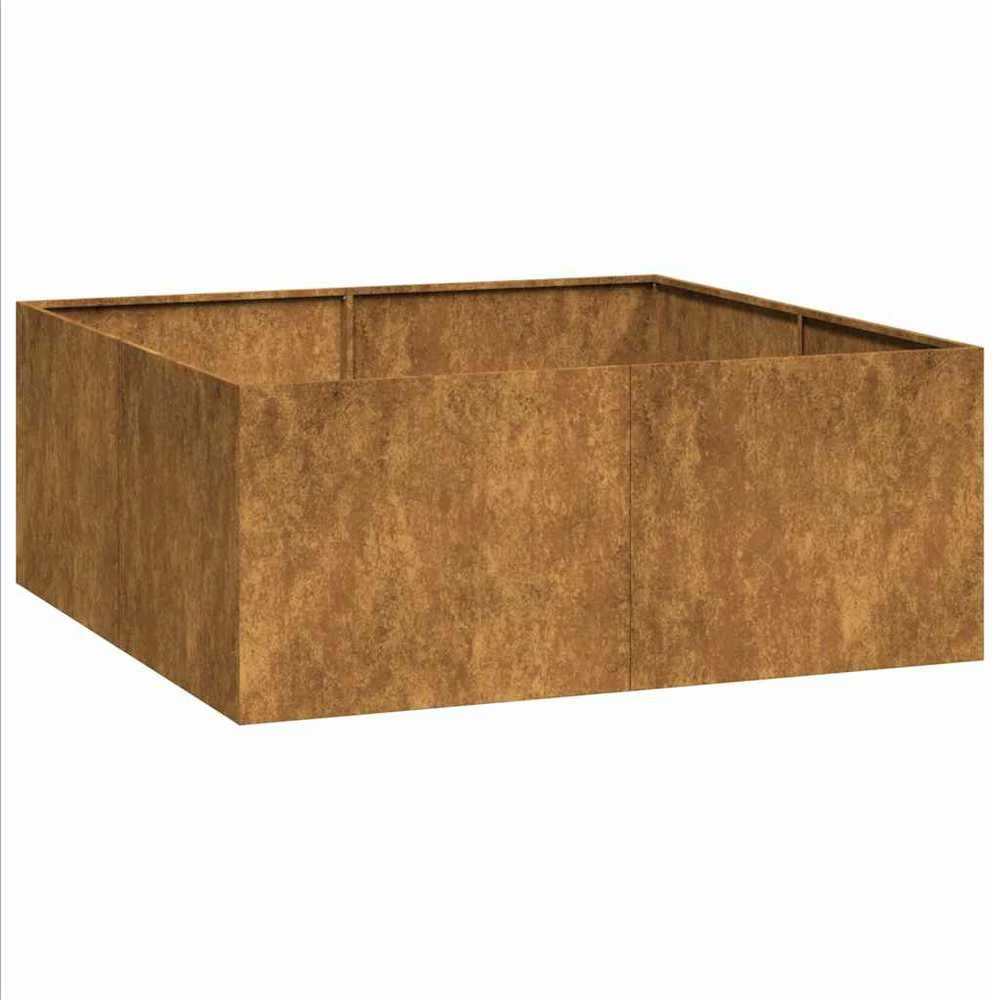 Lovelis, rūdžių, 100x100x40cm, oro sąlygoms atsparus plienas