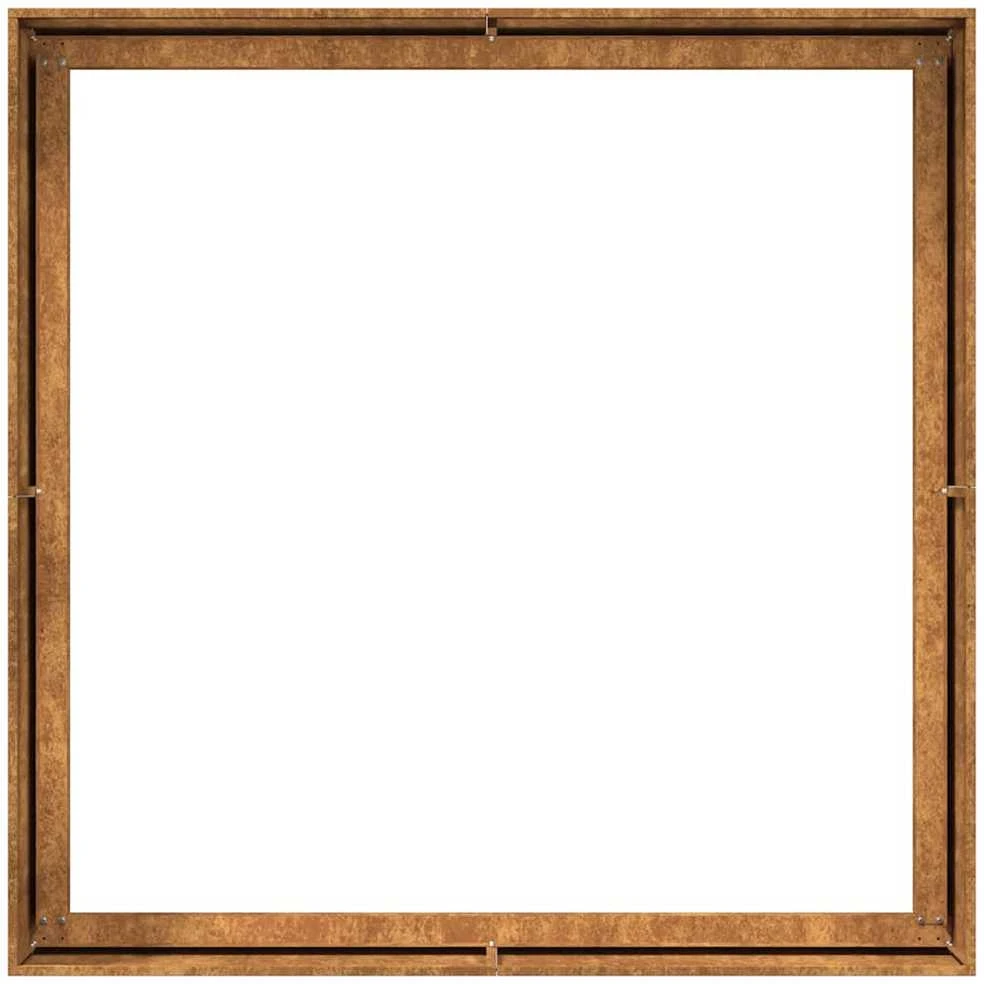 Lovelis, rūdžių, 100x100x40cm, oro sąlygoms atsparus plienas