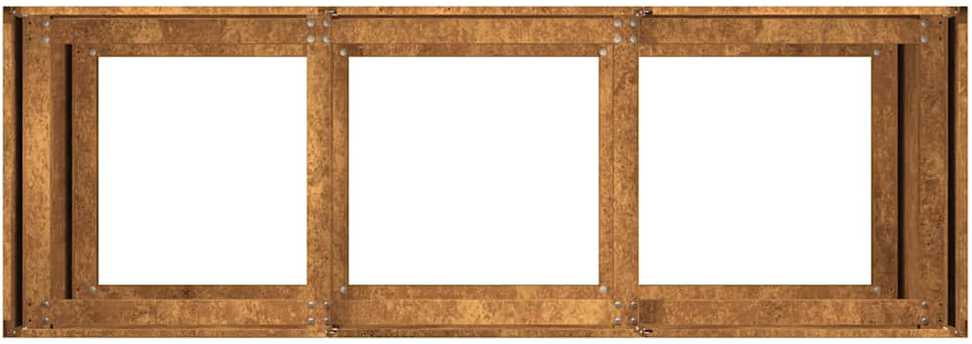 Lovelis, rūdžių, 120x40x80cm, oro sąlygoms atsparus plienas
