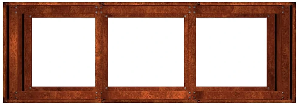 Lovelis, rūdžių, 120x40x80cm, oro sąlygoms atsparus plienas